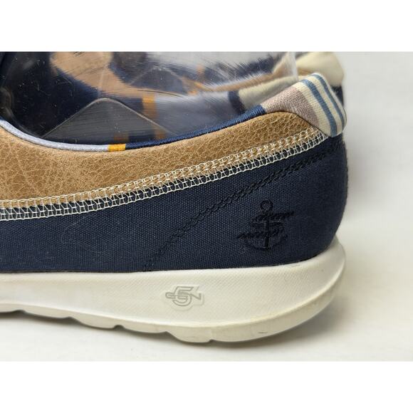 Skechers Go Walk Lite Boat Shoes Womens Shoes Size 6.5 Dark Blue Tan Air Cooled - Picture 2 of 11